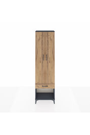 Arges Dolap 4 Raflı Tek Çekmeceli 2 Kapaklı 60x30x221 Antrasit-Çam