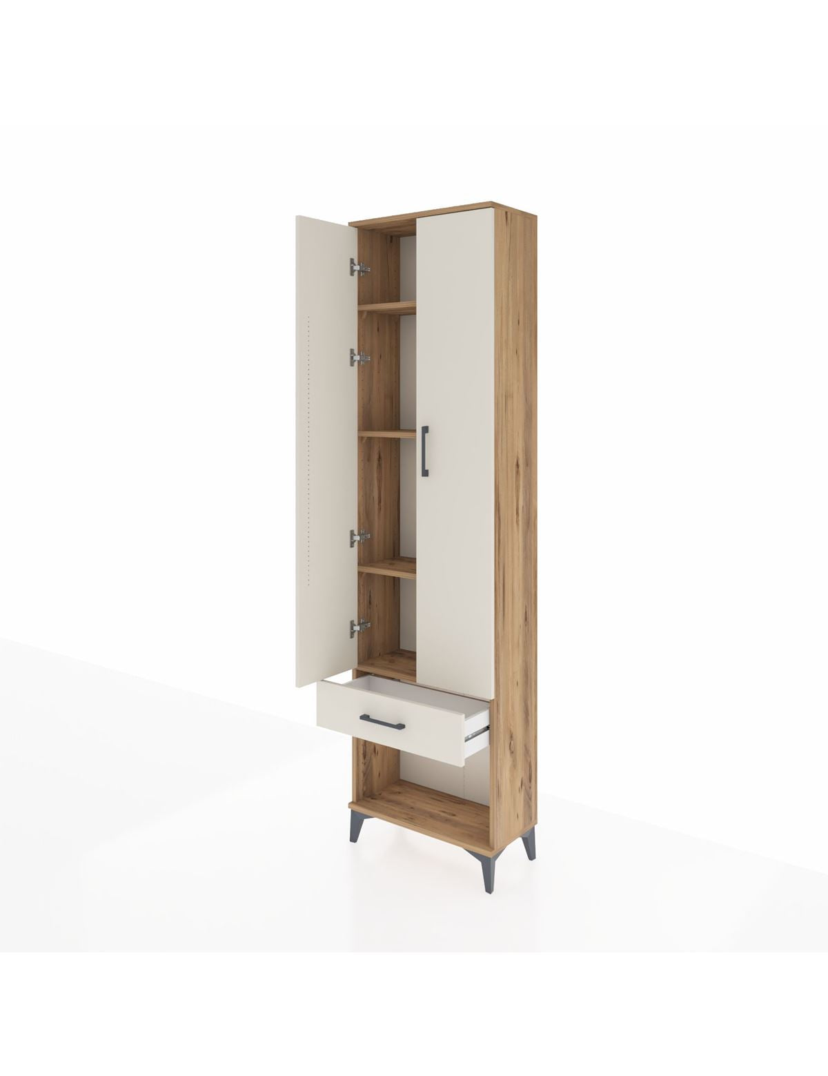 Arges Dolap 4 Raflı Tek Çekmeceli 2 Kapaklı 60x30x221 - S29M022V7A