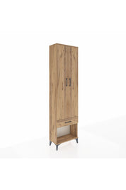 Arges Dolap 4 Raflı Tek Çekmeceli 2 Kapaklı 60x30x221 Çam-Çam