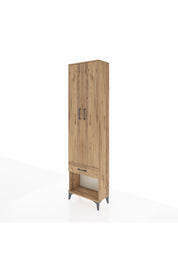 Arges Dolap 4 Raflı Tek Çekmeceli 2 Kapaklı 60x30x221 Çam-Çam