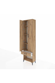 Arges Dolap 4 Raflı Tek Çekmeceli 2 Kapaklı 60x30x221 Çam-Çam