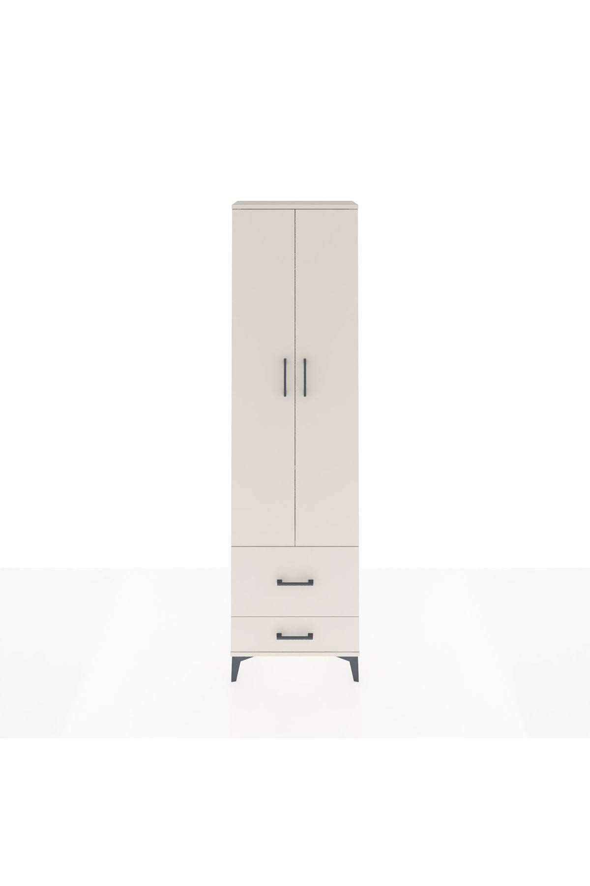 Arges Dolap 3 Raflı 2 Çekmeceli Tek Askılı 60x30x221 Aytaşı-Aytaşı