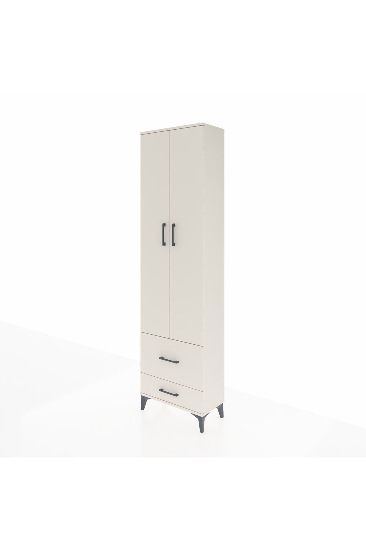 Arges Dolap 3 Raflı 2 Çekmeceli Tek Askılı 60x30x221 Aytaşı-Aytaşı