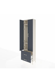 Arges Dolap 3 Raflı 2 Çekmeceli Tek Askılı 60x30x221 Aytaşı-Antrasit