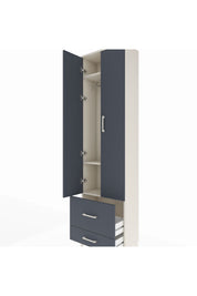 Arges Dolap 3 Raflı 2 Çekmeceli Tek Askılı 60x30x221 Aytaşı-Antrasit