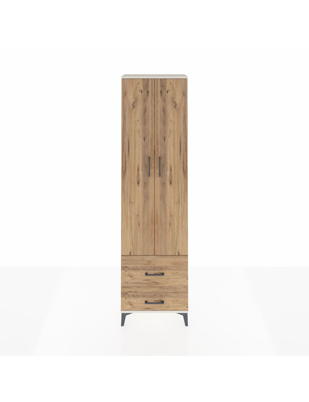 Arges Dolap 3 Raflı 2 Çekmeceli Tek Askılı 60x30x221 Aytaşı-Çam