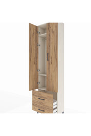 Arges Dolap 3 Raflı 2 Çekmeceli Tek Askılı 60x30x221 Aytaşı-Çam