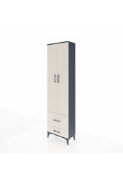 Arges Dolap 3 Raflı 2 Çekmeceli Tek Askılı 60x30x221 Antrasit-Aytaşı