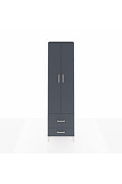 Arges Dolap 3 Raflı 2 Çekmeceli Tek Askılı 60x30x221 Antrasit-Antrasit