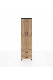 Arges Dolap 3 Raflı 2 Çekmeceli Tek Askılı 60x30x221 Antrasit-Çam