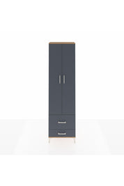 Arges Dolap 3 Raflı 2 Çekmeceli Tek Askılı 60x30x221 Çam-Antrasit
