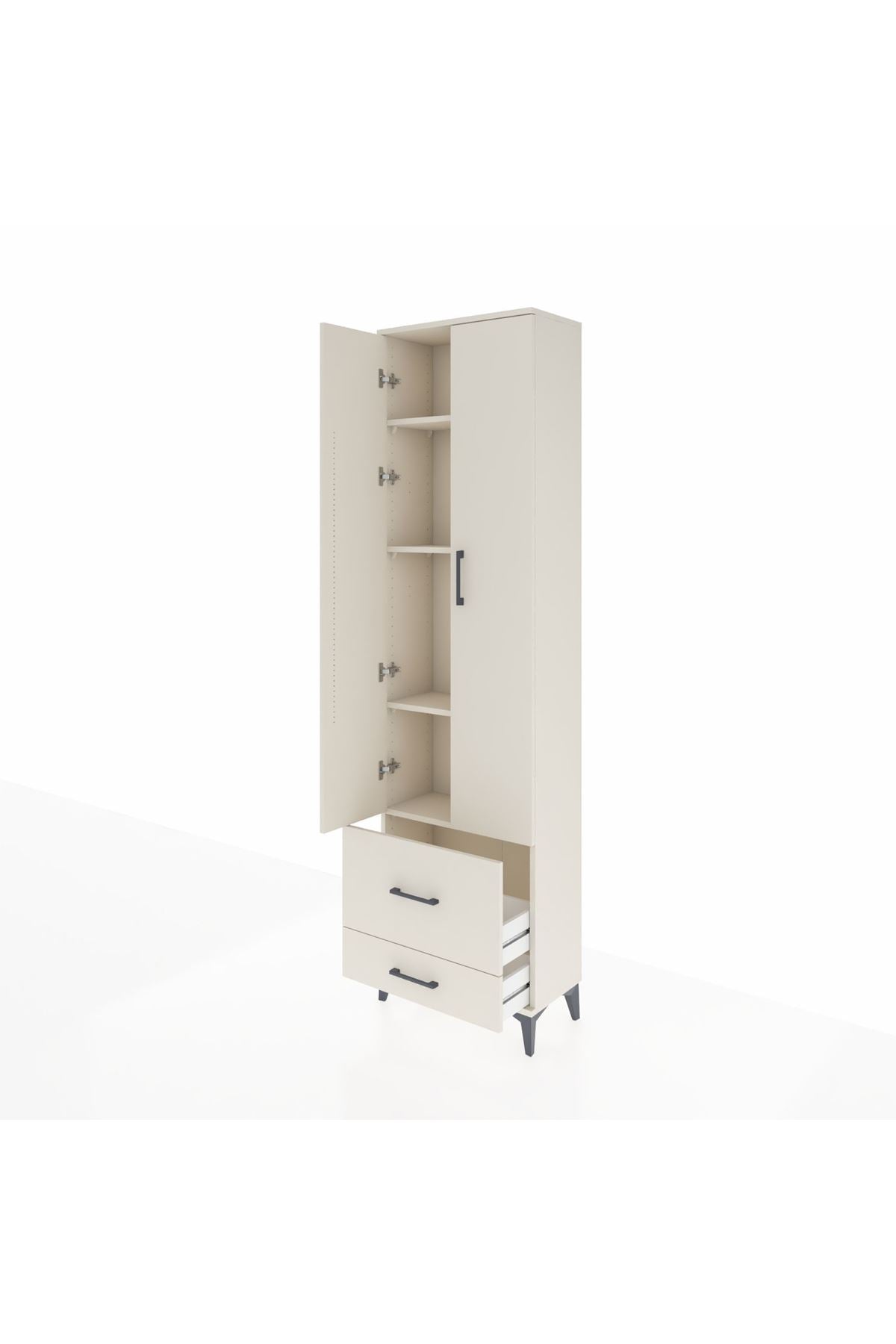 Arges Dolap 4 Raflı 2 Çekmeceli 2 Kapaklı 60x30x221 Aytaşı-Aytaşı