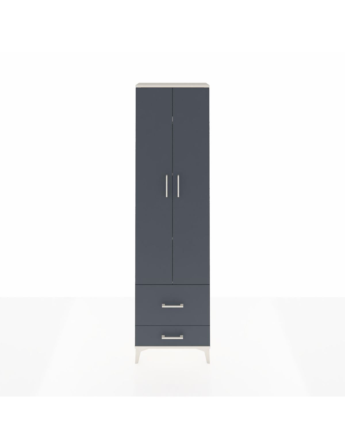 Arges Dolap 4 Raflı 2 Çekmeceli 2 Kapaklı 60x30x221 Aytaşı-Antrasit