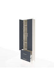 Arges Dolap 4 Raflı 2 Çekmeceli 2 Kapaklı 60x30x221 Aytaşı-Antrasit