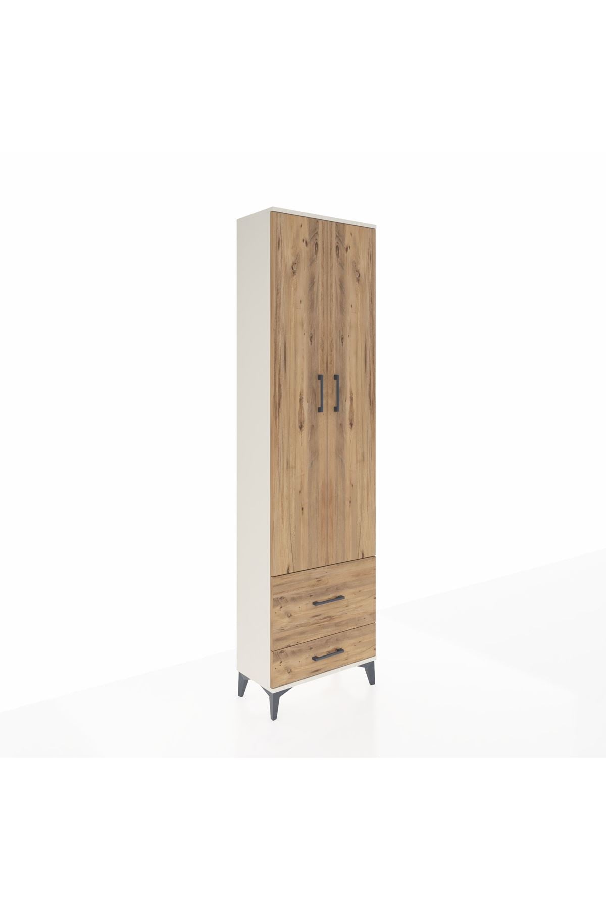 Arges Dolap 4 Raflı 2 Çekmeceli 2 Kapaklı 60x30x221 Aytaşı-Çam