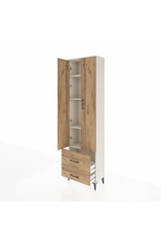 Arges Dolap 4 Raflı 2 Çekmeceli 2 Kapaklı 60x30x221 Aytaşı-Çam