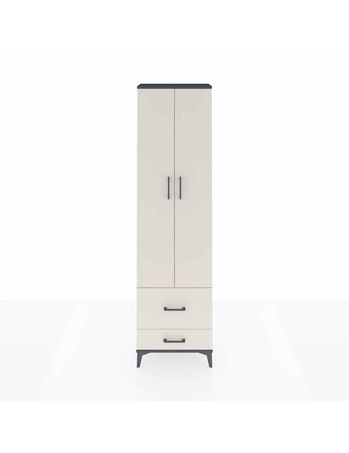 Arges Dolap 4 Raflı 2 Çekmeceli 2 Kapaklı 60x30x221 Antrasit-Aytaşı