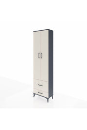 Arges Dolap 4 Raflı 2 Çekmeceli 2 Kapaklı 60x30x221 Antrasit-Aytaşı