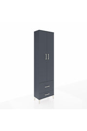 Arges Dolap 4 Raflı 2 Çekmeceli 2 Kapaklı 60x30x221 Antrasit-Antrasit