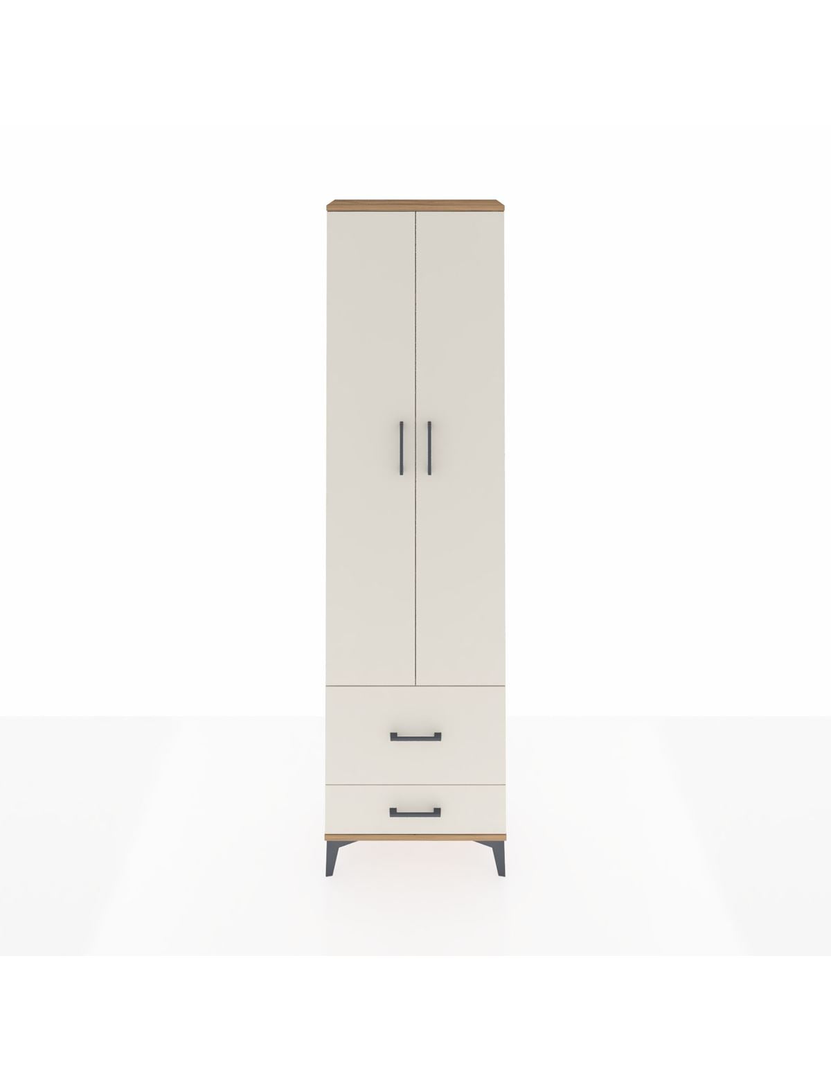 Arges Dolap 4 Raflı 2 Çekmeceli 2 Kapaklı 60x30x221 Çam-Aytaşı