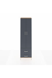 Arges Dolap 4 Raflı 2 Çekmeceli 2 Kapaklı 60x30x221 Çam-Antrasit