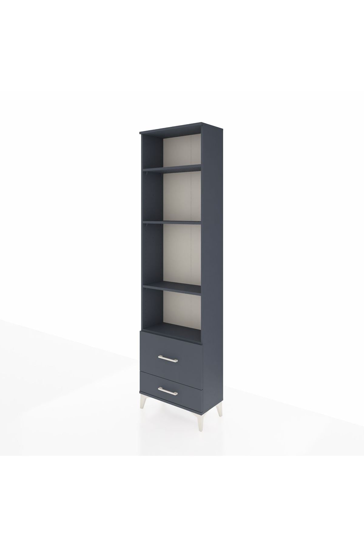 Arges Dolap 4 Raflı 2 Çekmeceli 60x30x221 Antrasit-Antrasit