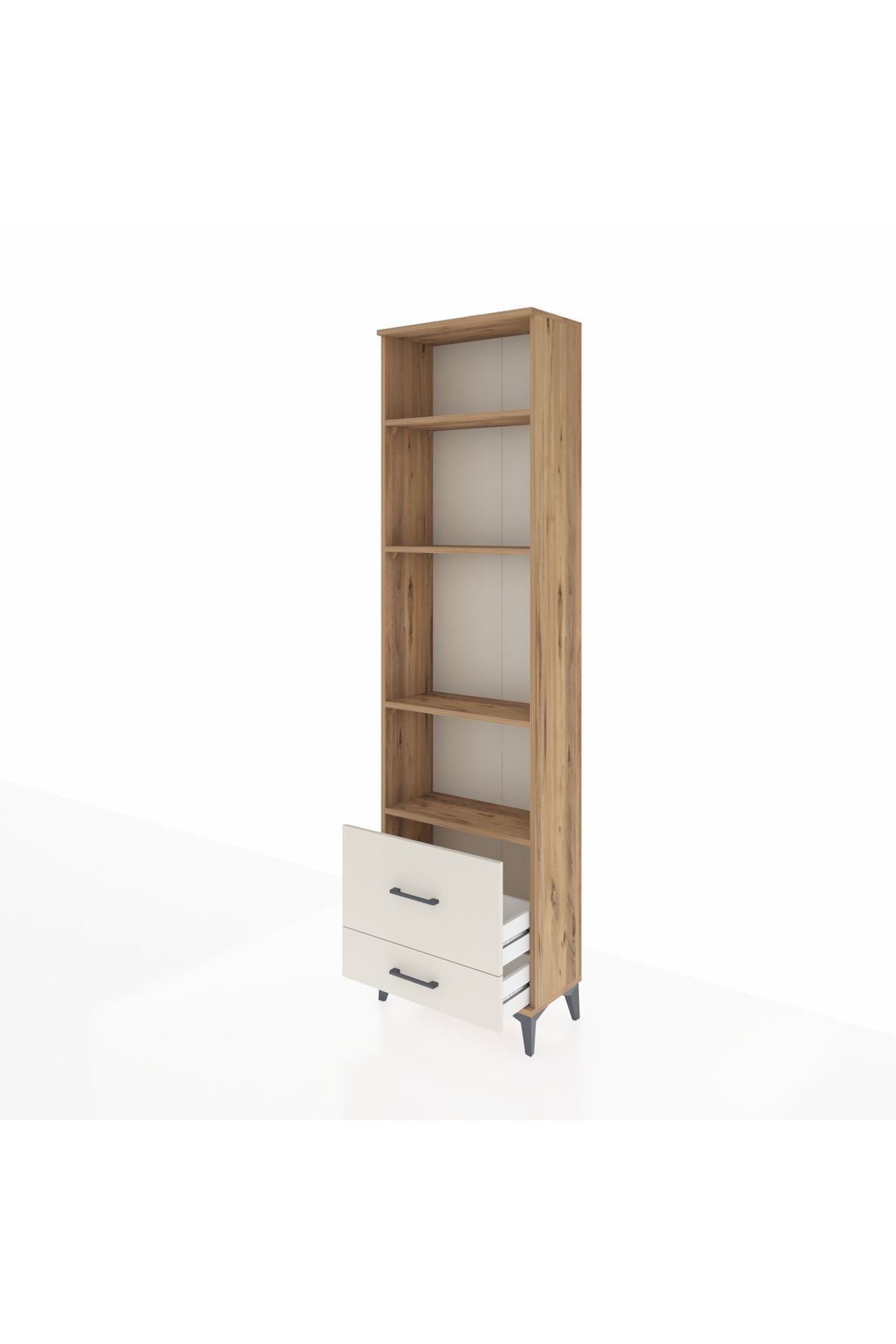 Arges Dolap 4 Raflı 2 Çekmeceli 60x30x221 Çam-Aytaşı