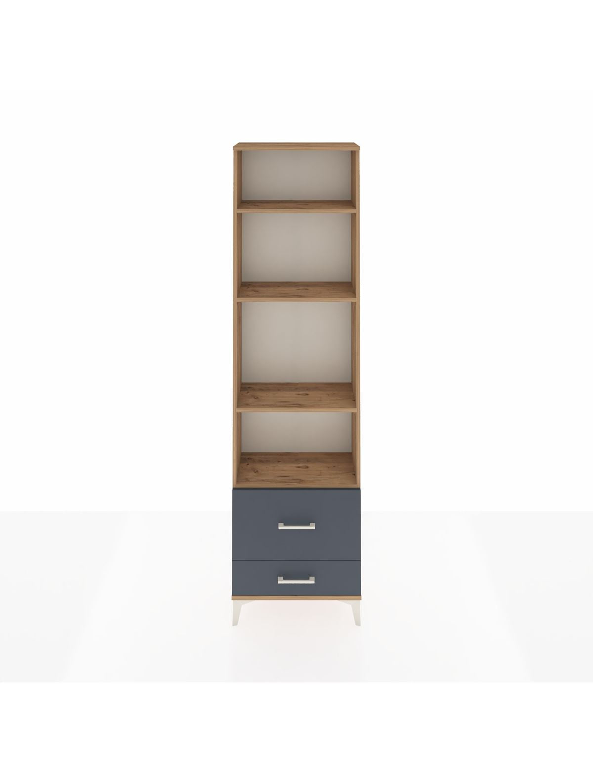 Arges Dolap 4 Raflı 2 Çekmeceli 60x30x221 Çam-Antrasit