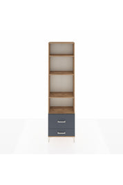 Arges Dolap 4 Raflı 2 Çekmeceli 60x30x221 Çam-Antrasit