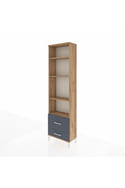 Arges Dolap 4 Raflı 2 Çekmeceli 60x30x221 Çam-Antrasit