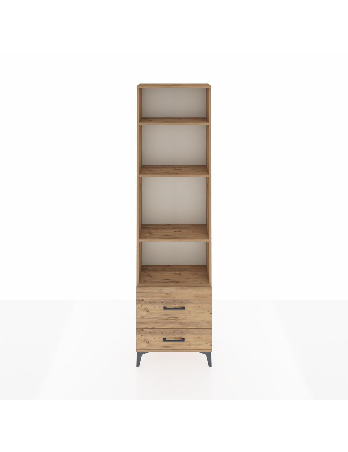 Arges Dolap 4 Raflı 2 Çekmeceli 60x30x221 Çam-Çam