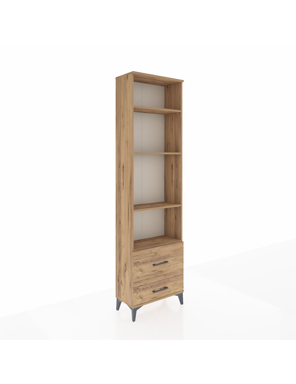 Arges Dolap 4 Raflı 2 Çekmeceli 60x30x221 Çam-Çam