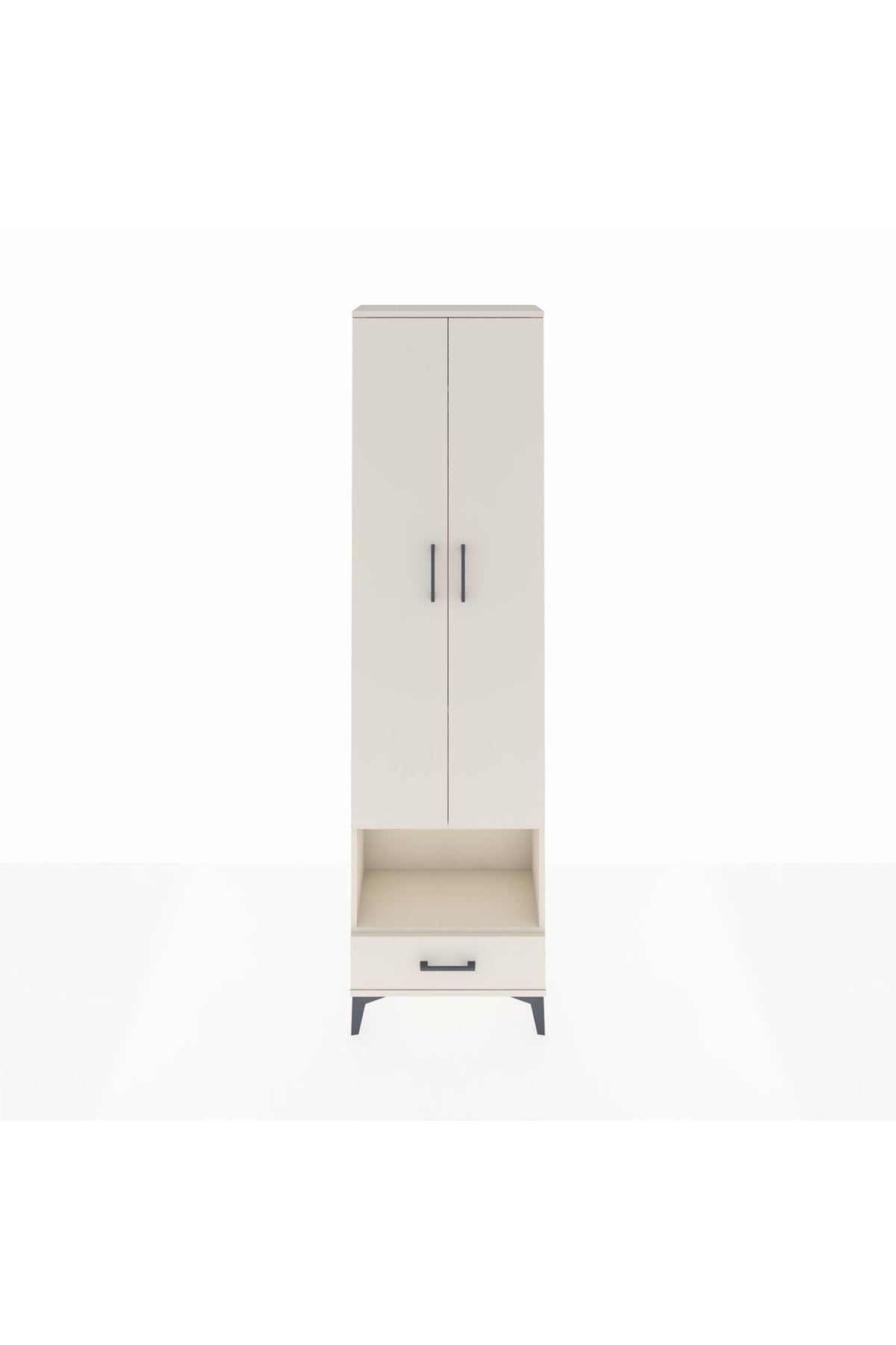 Arges Dolap 4 Raflı Tek Çekmeceli Tek Askılı 60x30x221 Aytaşı-Aytaşı