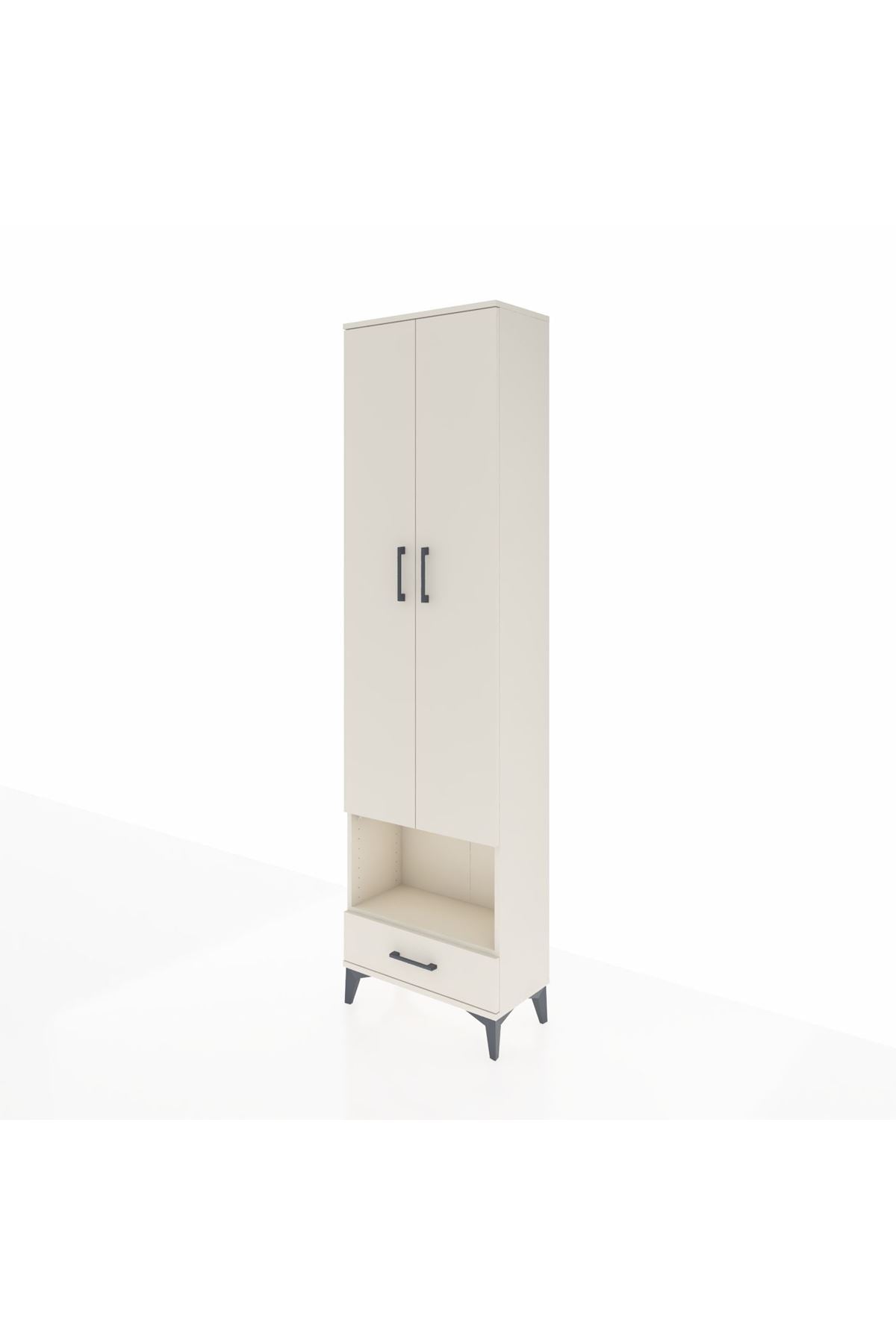 Arges Dolap 4 Raflı Tek Çekmeceli Tek Askılı 60x30x221 Aytaşı-Aytaşı