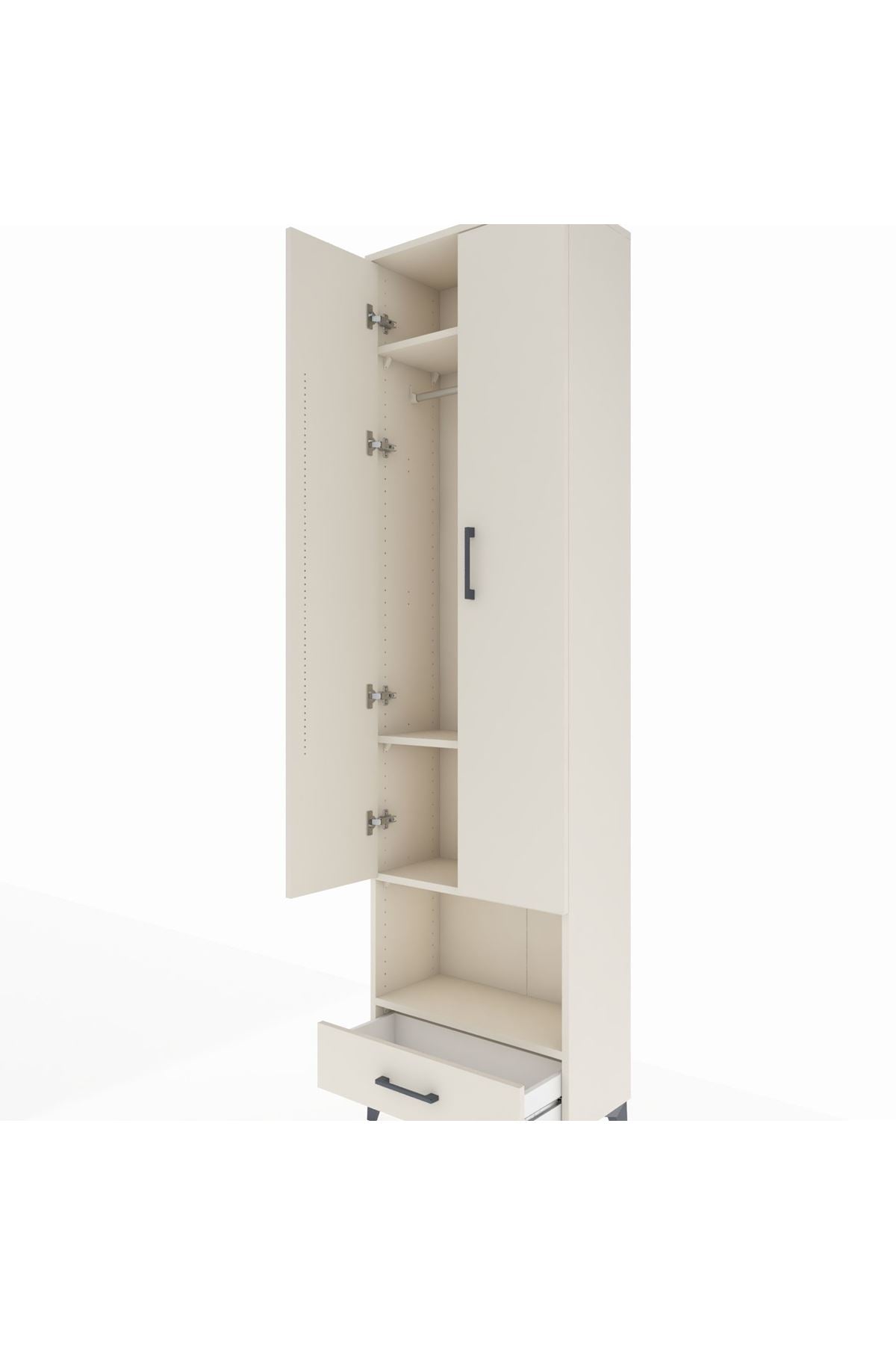 Arges Dolap 4 Raflı Tek Çekmeceli Tek Askılı 60x30x221 Aytaşı-Aytaşı