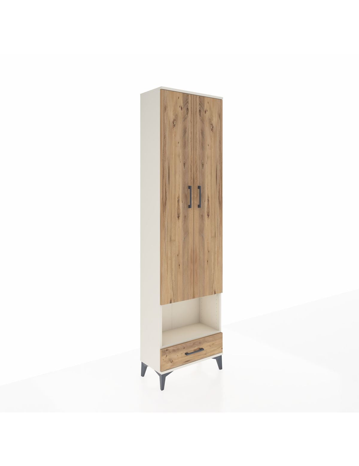 Arges Dolap 4 Raflı Tek Çekmeceli Tek Askılı 60x30x221 Aytaşı-Çam