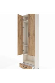 Arges Dolap 4 Raflı Tek Çekmeceli Tek Askılı 60x30x221 Aytaşı-Çam