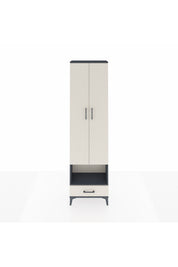 Arges Dolap 4 Raflı Tek Çekmeceli Tek Askılı 60x30x221 Antrasit-Aytaşı