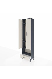 Arges Dolap 4 Raflı Tek Çekmeceli Tek Askılı 60x30x221 Antrasit-Aytaşı