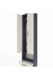 Arges Dolap 4 Raflı Tek Çekmeceli Tek Askılı 60x30x221 Antrasit-Aytaşı