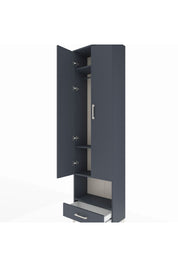 Arges Dolap 4 Raflı Tek Çekmeceli Tek Askılı 60x30x221 Antrasit-Antrasit