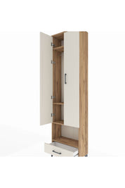 Arges Dolap 4 Raflı Tek Çekmeceli Tek Askılı 60x30x221 Çam-Aytaşı