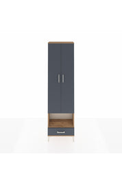 Arges Dolap 4 Raflı Tek Çekmeceli Tek Askılı 60x30x221 Çam-Antrasit