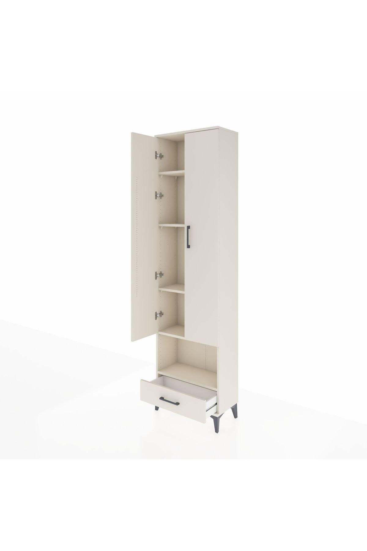 Arges Dolap 5 Raflı Tek Çekmeceli Tek Askılı 60x30x221 Aytaşı-Aytaşı