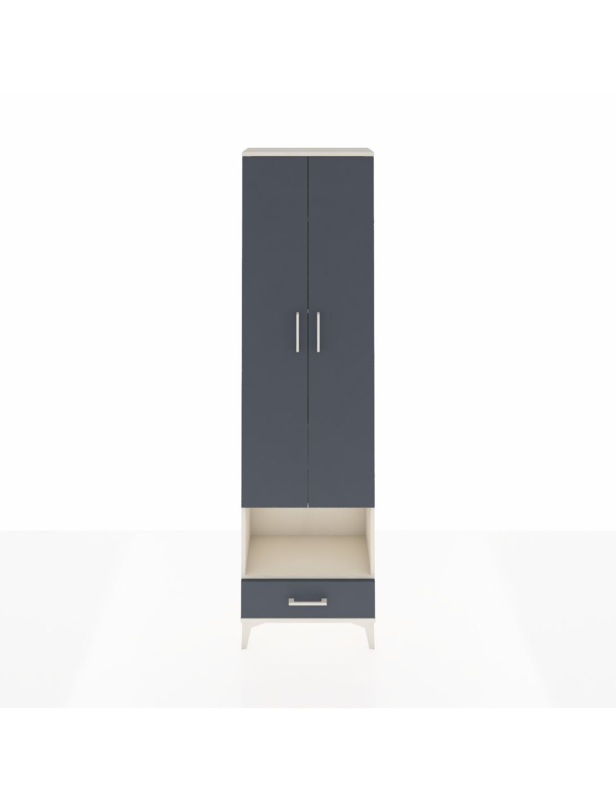 Arges Dolap 5 Raflı Tek Çekmeceli Tek Askılı 60x30x221 Aytaşı-Antrasit