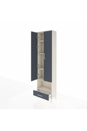 Arges Dolap 5 Raflı Tek Çekmeceli Tek Askılı 60x30x221 Aytaşı-Antrasit