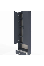 Arges Dolap 5 Raflı Tek Çekmeceli Tek Askılı 60x30x221 Antrasit-Antrasit