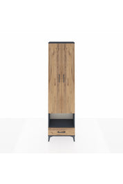 Arges Dolap 5 Raflı Tek Çekmeceli Tek Askılı 60x30x221 Antrasit-Çam