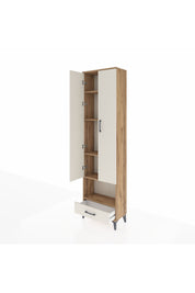 Arges Dolap 5 Raflı Tek Çekmeceli Tek Askılı 60x30x221 Çam-Aytaşı