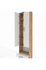Arges Dolap 5 Raflı Tek Çekmeceli Tek Askılı 60x30x221 Çam-Aytaşı